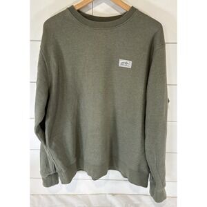 Eddie Bauer Sweatshirt Men's XL Olive Green Crew Neck Long Sleeve Logo Casual